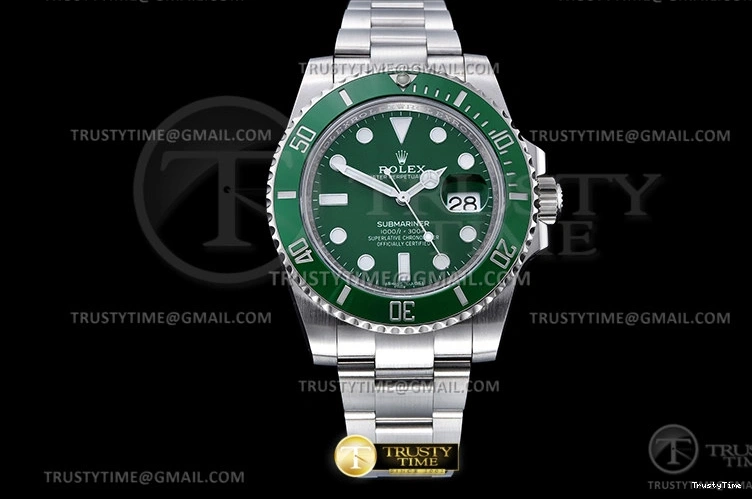 0720 ROLSUB0417B – Submariner 116610LV 904L SS SS Grn CLEAN V2 VS Stretchable 1048
